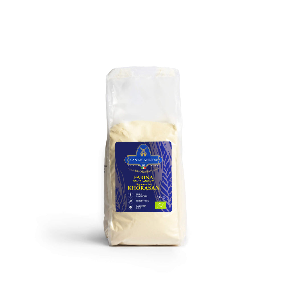 
                      
                        <tc>FLOUR
1kg organic of Italian Khorasan SANTACANDIDA wheat</tc>
                      
                    