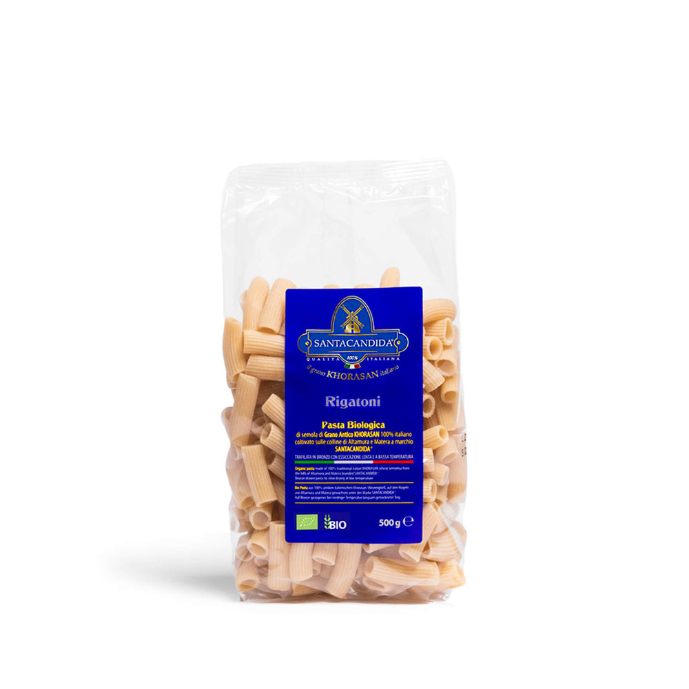 
                      
                        <tc>RIGATONI
organic pasta of ancient Khorasan SANTACANDIDA wheat</tc>
                      
                    