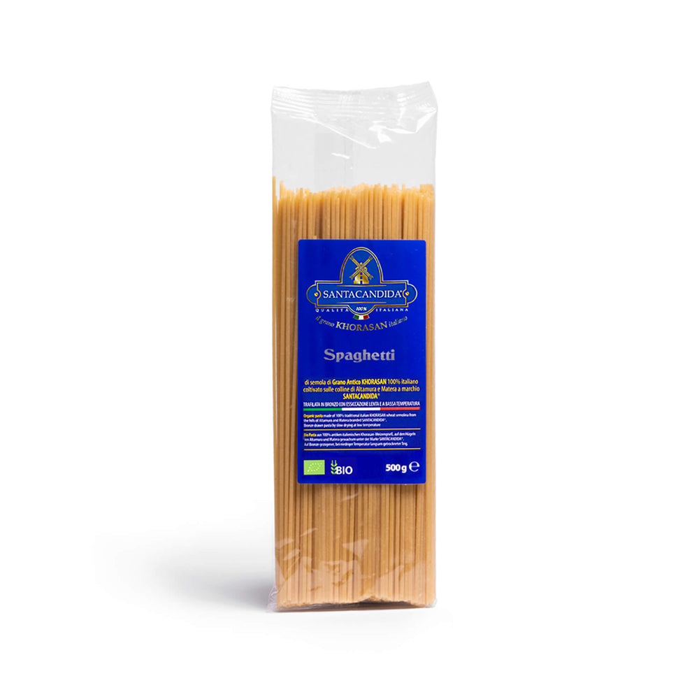 <tc>SPAGHETTI
organic pasta of ancient Khorasan SANTACANDIDA wheat</tc>